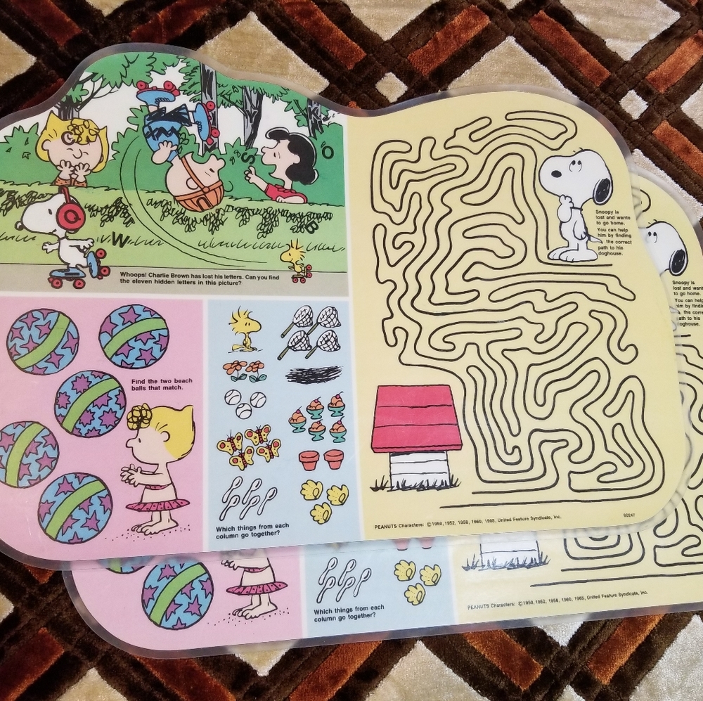 Vintage Snoopy Placemats